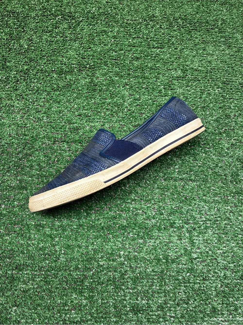 Lauren Ralph Lauren Navy Blue and Cream Women's Slip-On Sneakers